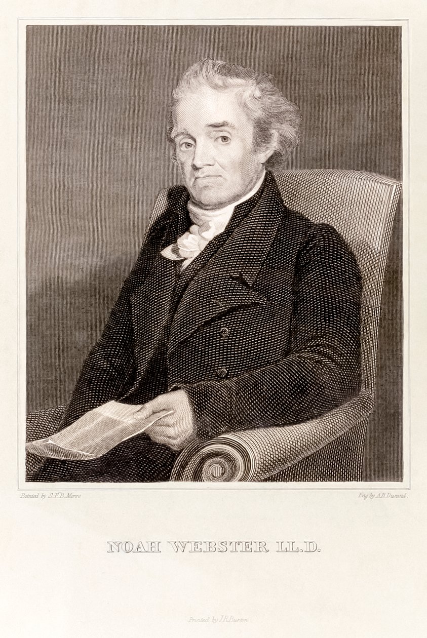 Noah Webster: amerikansk leksikograf (gravering) av Asher Brown Durand