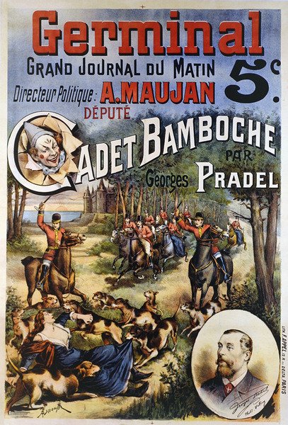 Plakat som reklamerer for avisen "Germinal" (farge litho) av Asnautte Asnautte