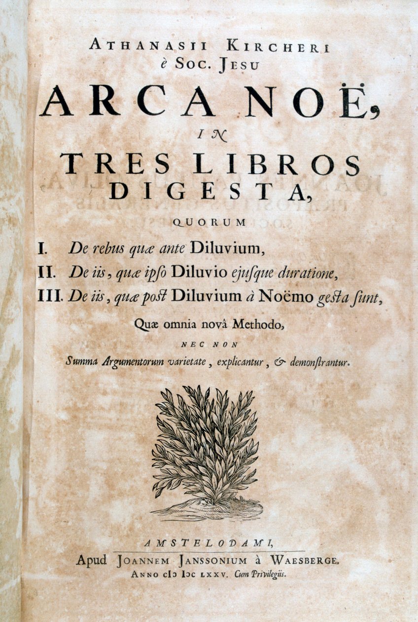 Tittelsiden til Arca Noe, 1675 av Athanasius Kircher