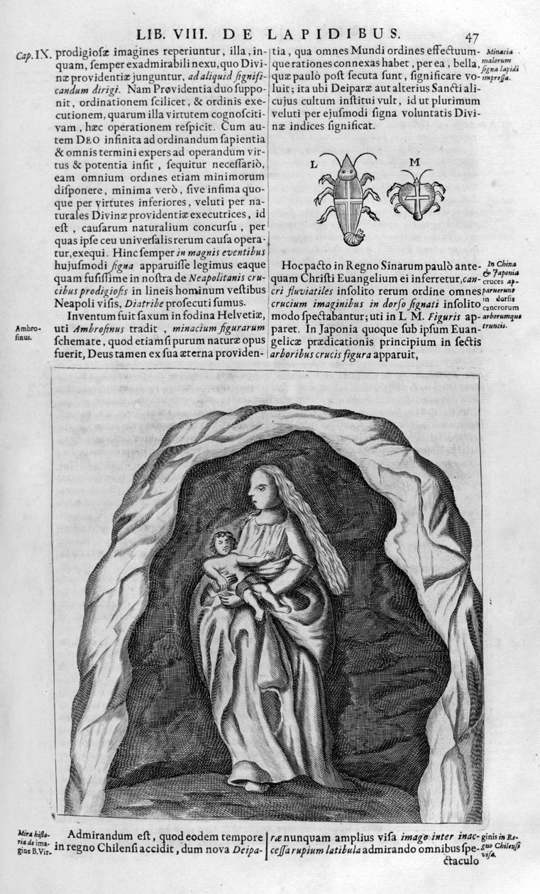 Jomfru og barn, 1678 av Athanasius Kircher