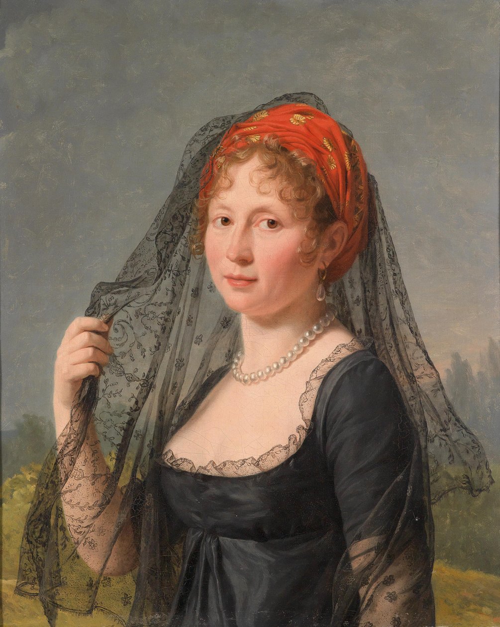 Portrett av en dame kledd i svart av Baron François Pascal Simon Gérard