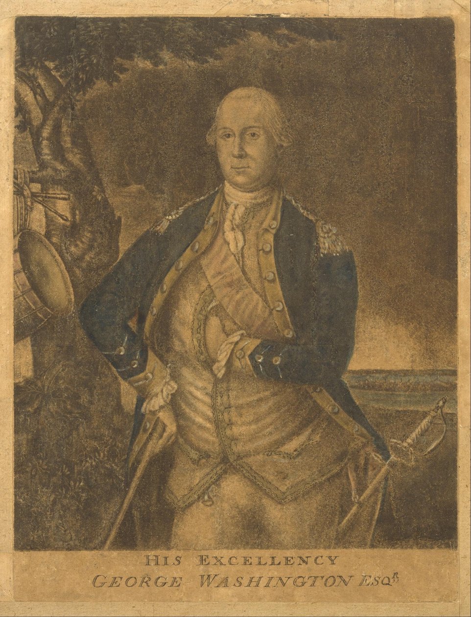 Hans Excellence, George Washington Esqr. av Attributed to Samuel Blyth