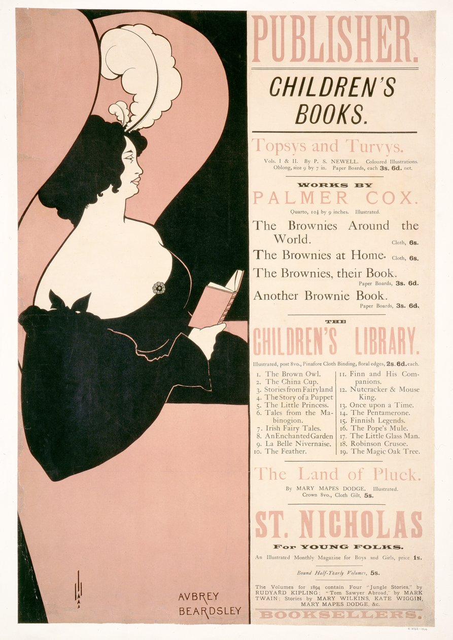 Annonse for barnebøker, 1894 av Aubrey Beardsley