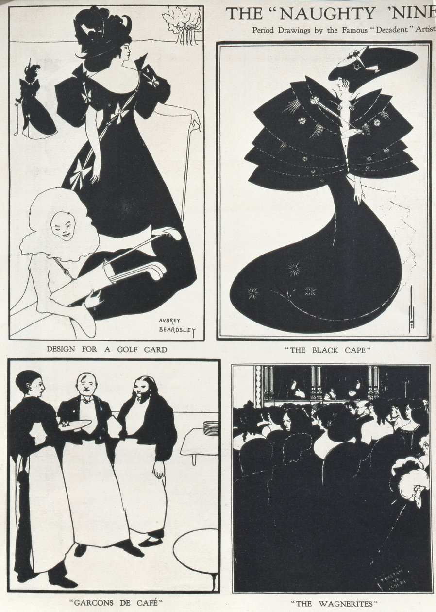 De slemme nittitallet, periodetegninger av den berømte dekadente kunstneren av Aubrey Beardsley