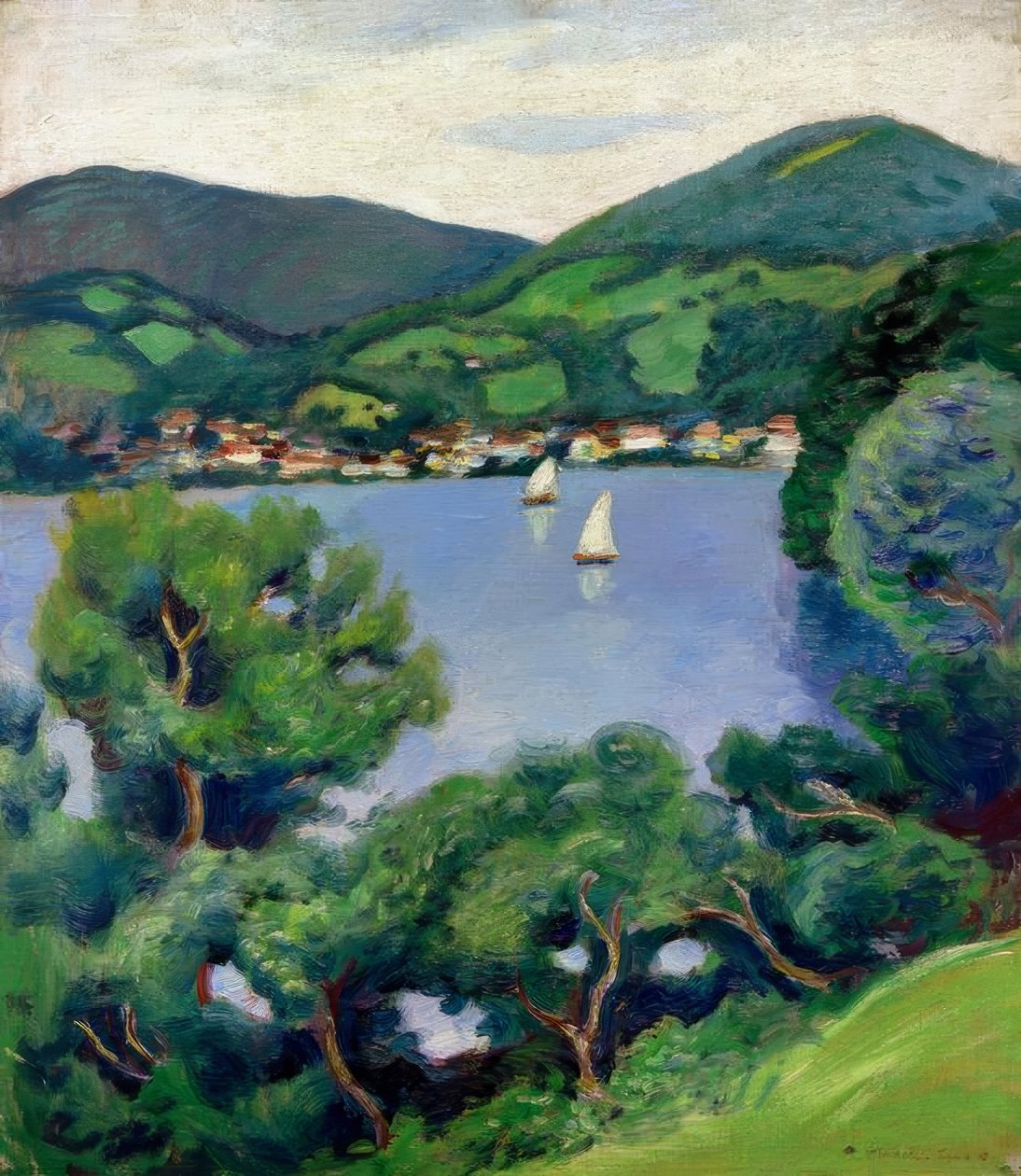 Utsikt fra Tegernsee av August Macke