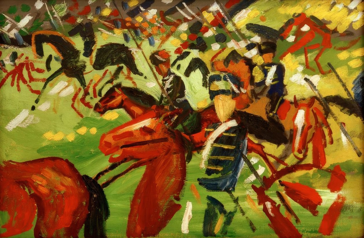 Husarer til hest av August Macke