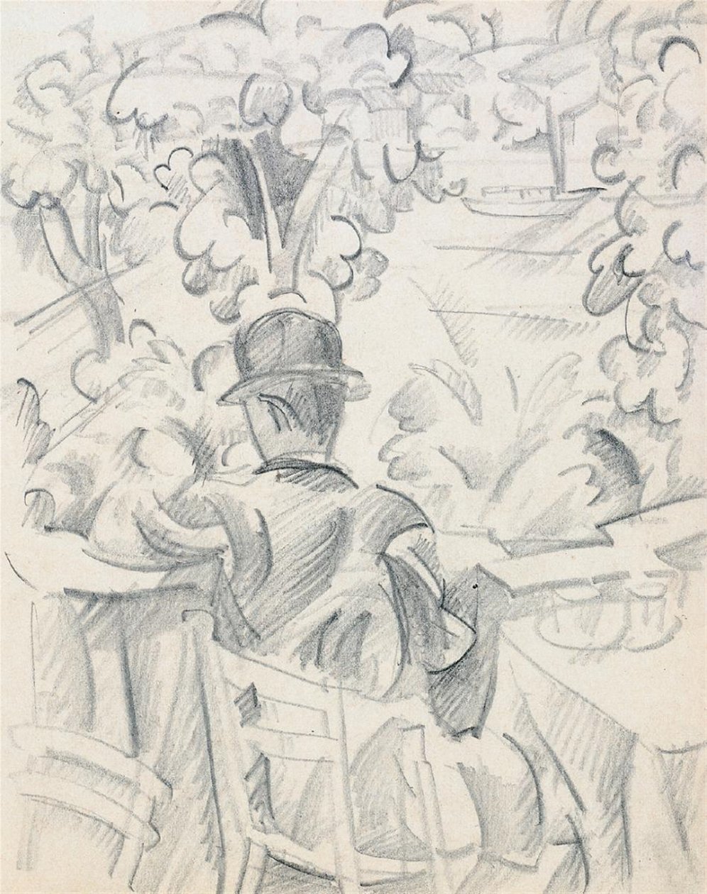 Kafé ved elvebredden av August Macke