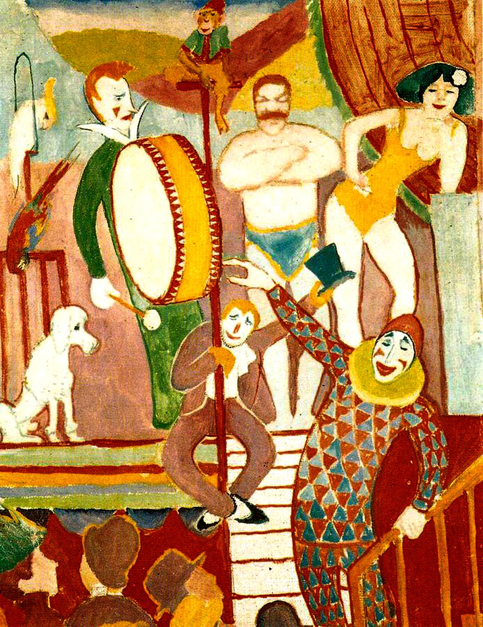 Sirkusartister, 1911 av August Macke