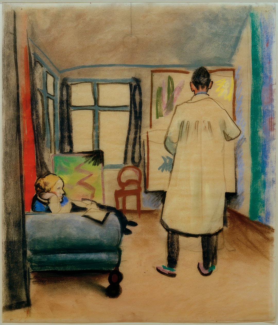 Franz og Maria Marc i studio med August Macke i Bonn av August Macke