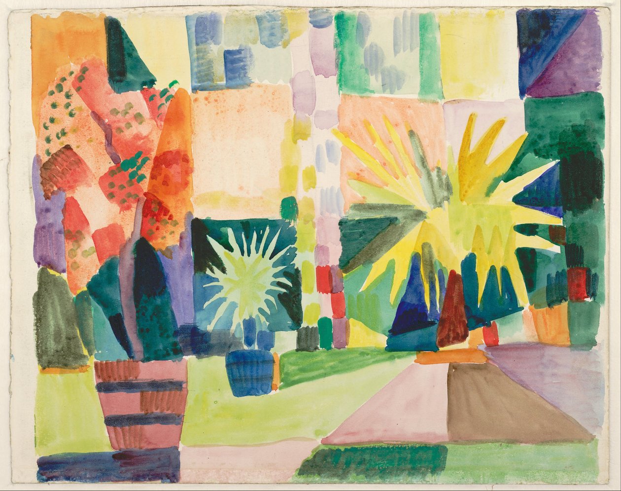 Hage ved Thun -sjøen av August Macke