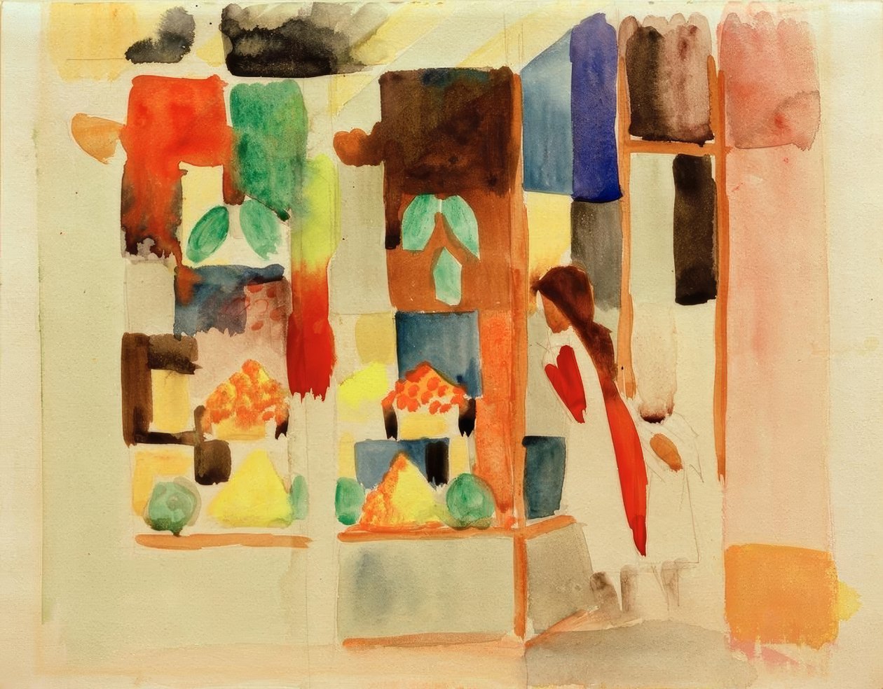 Barn hos grønnsakshandler I. av August Macke