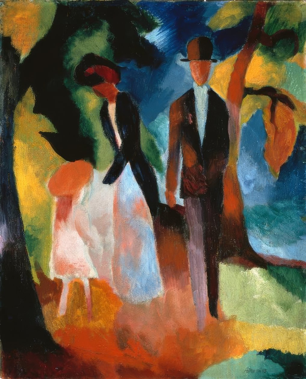Folk ved den blå innsjøen av August Macke