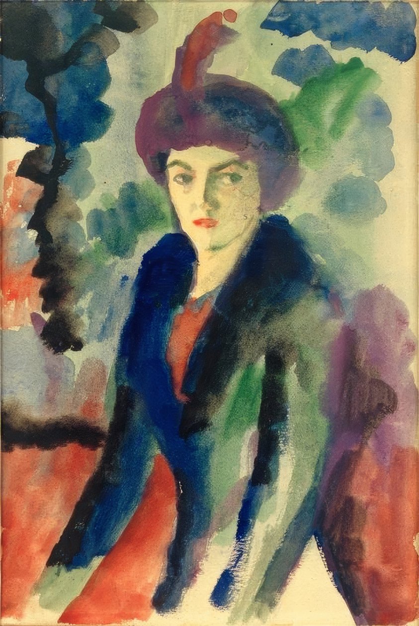 Portrettstudie Elisabeth Macke av August Macke