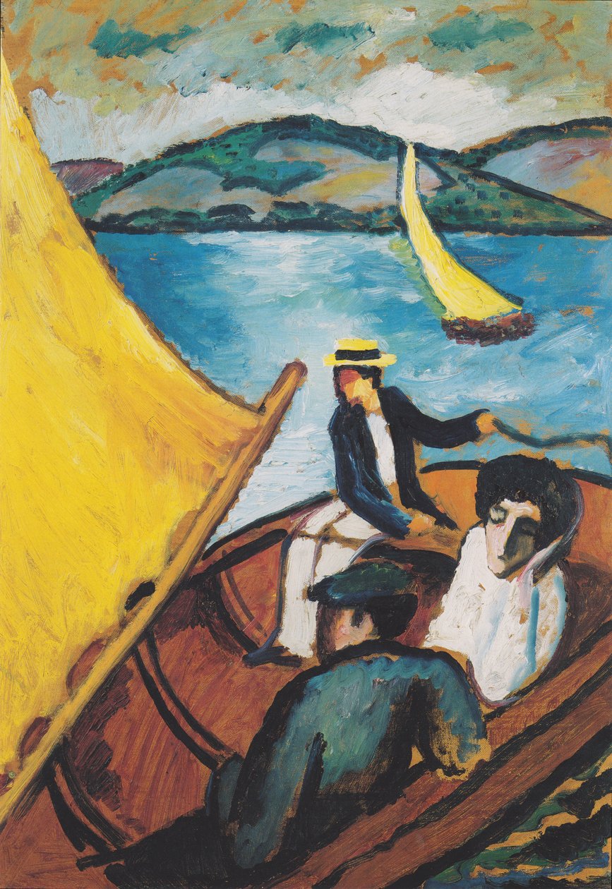 Seilbåt på Tegernsee av August Macke