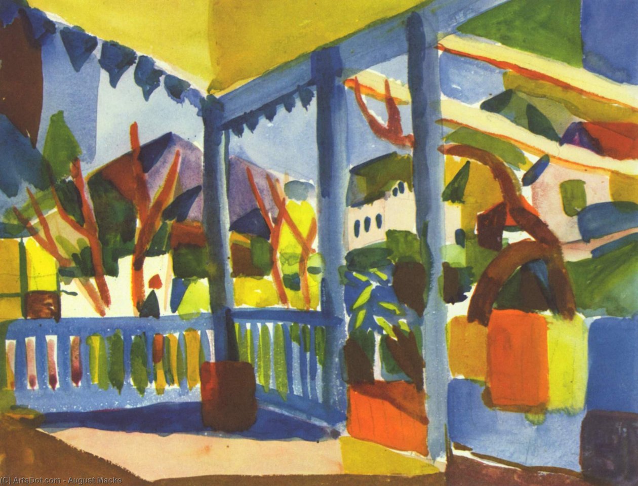 Terrasse på landstedet i St. Germain av August Macke