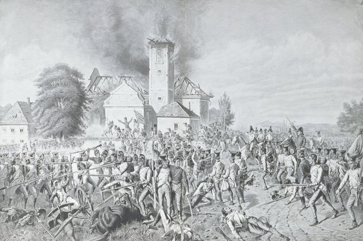 Slaget ved Waterloo, gravert av Richard Bong av August von Maly