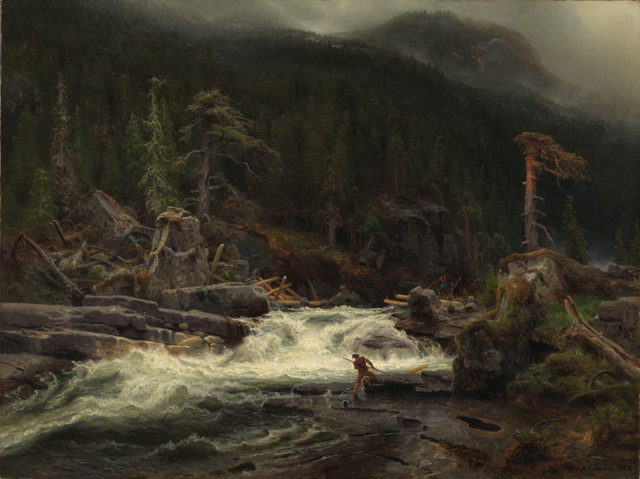 Waterfall in Telemark av August Cappelen