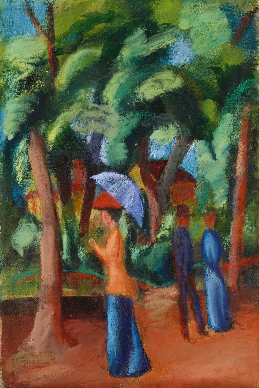 En spasertur i parken, 1914 av August Macke