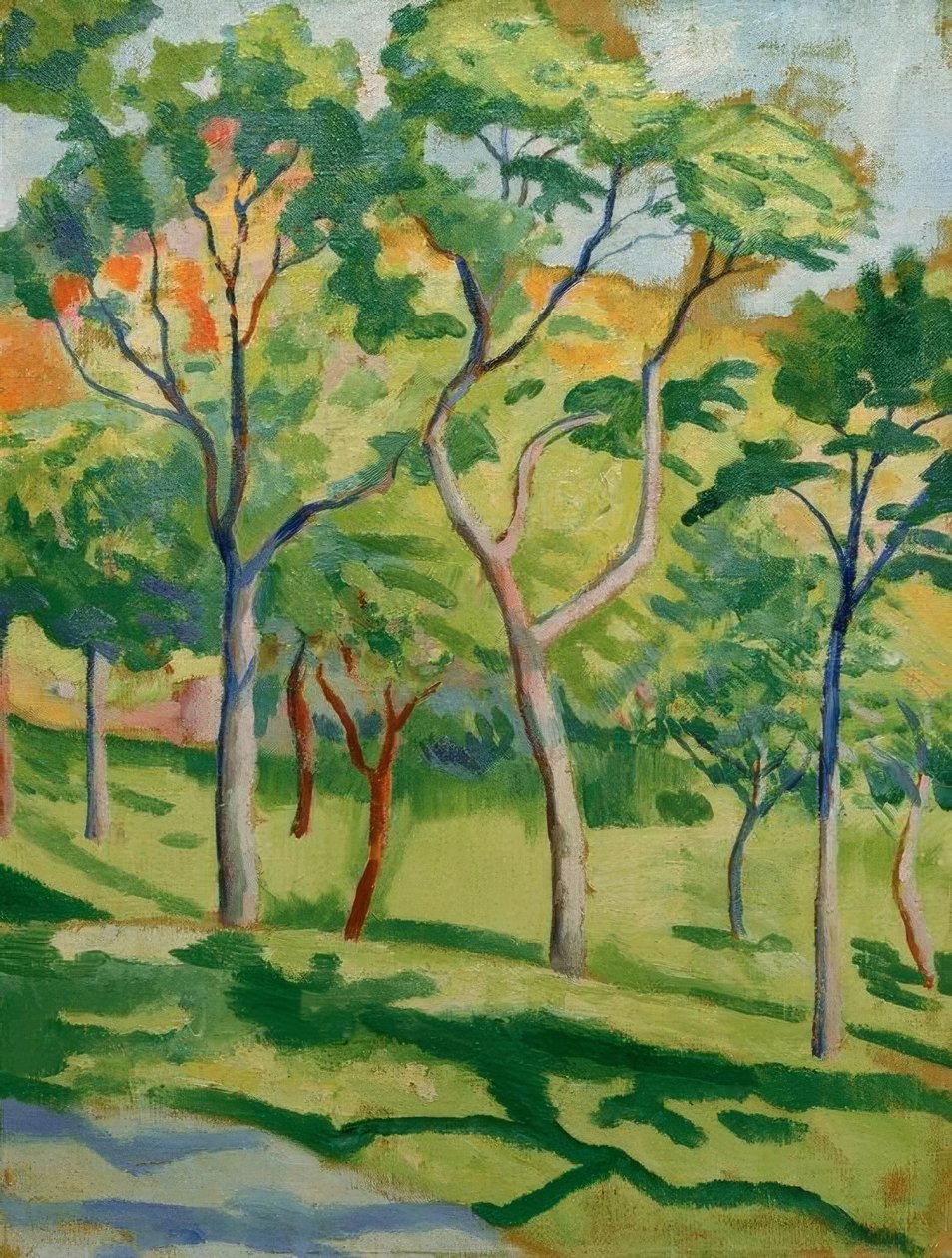 Trær i enga av August Macke