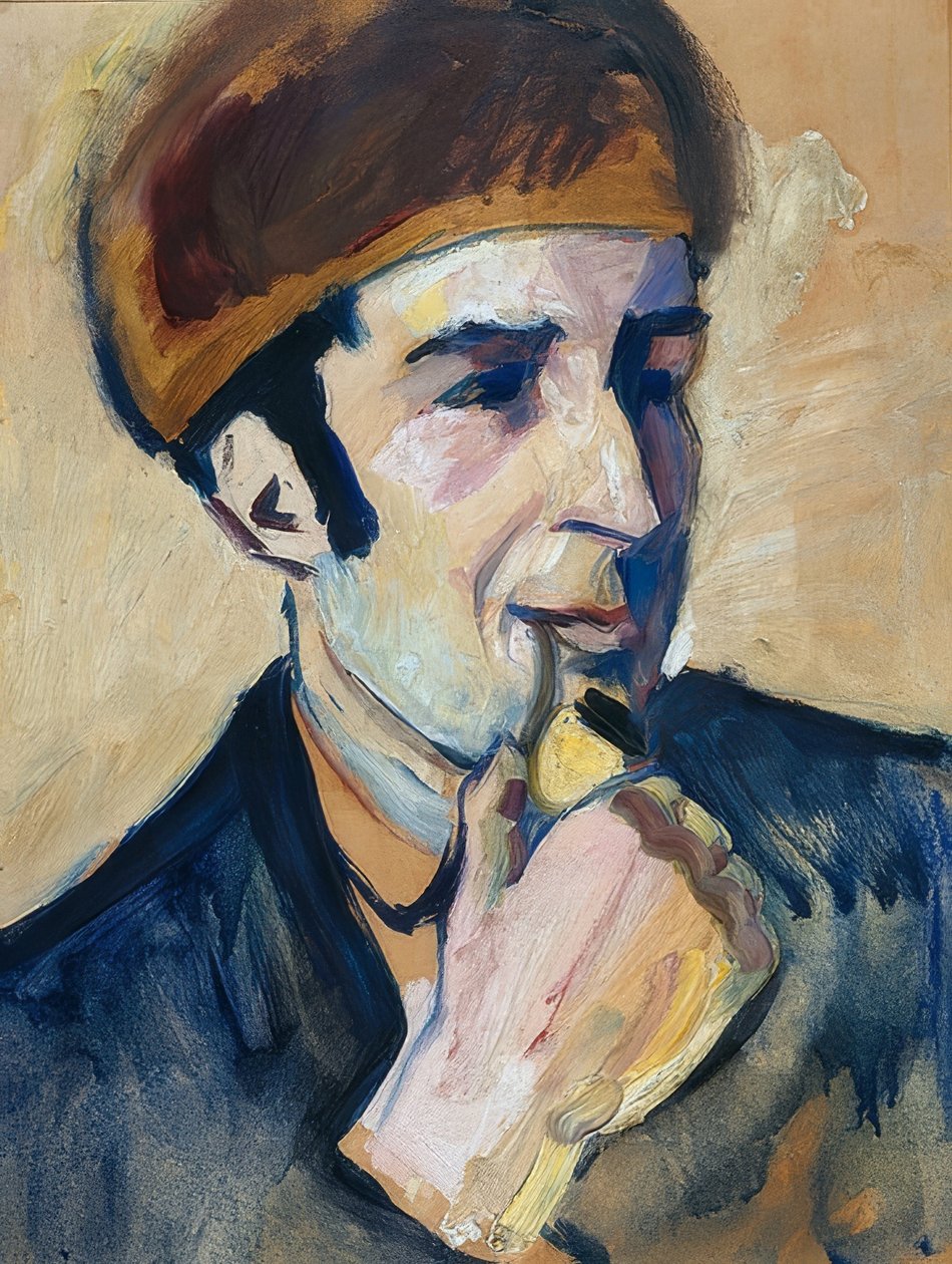 Portrett av Franz Marc. 1910 av August Macke