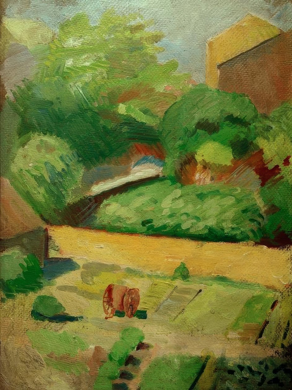 Utsikt over nabohagen (Bonn) av August Macke