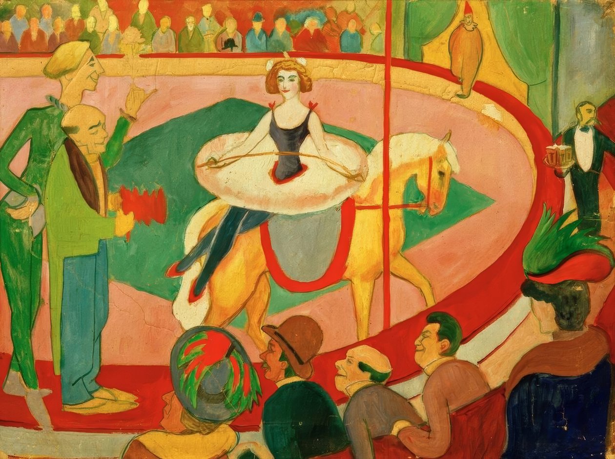Sirkusbilde I: Kunstrytter av August Macke