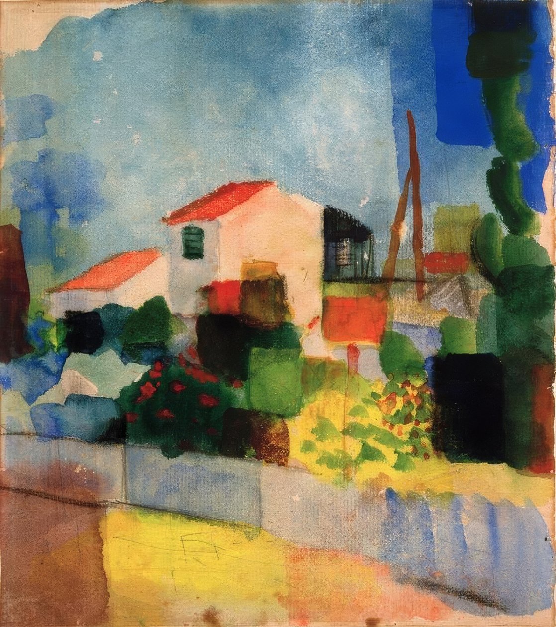 Det lyse huset (1. versjon) av August Macke