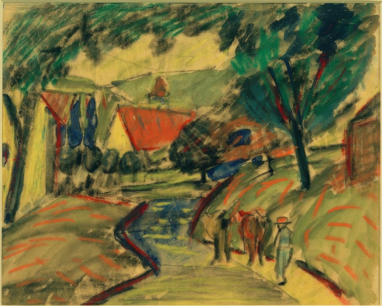 Landsbygate i Kandern II av August Macke