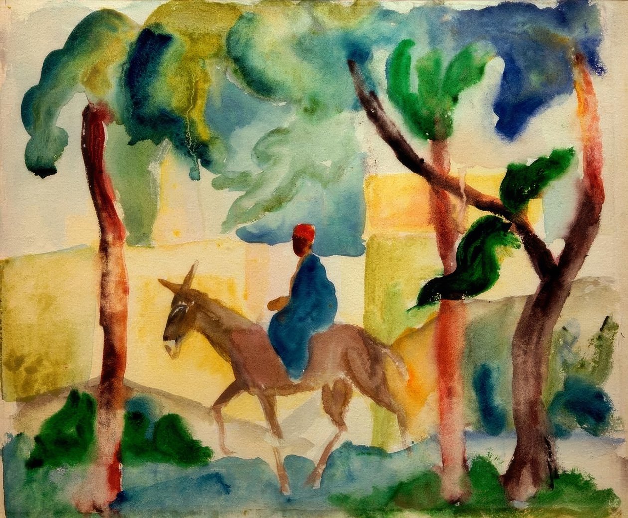 Eselrytter av August Macke