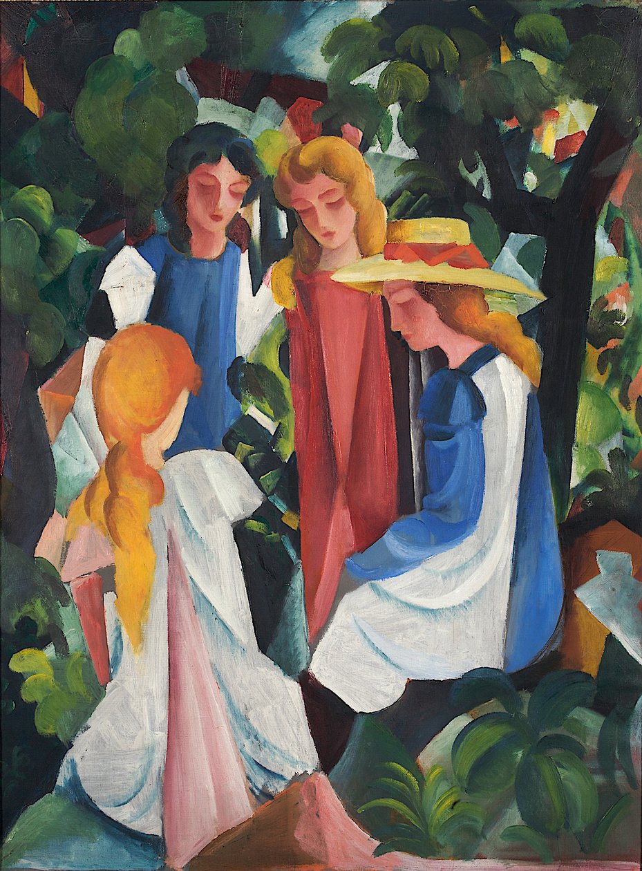 Fire jenter, 1912-1913 av August Macke