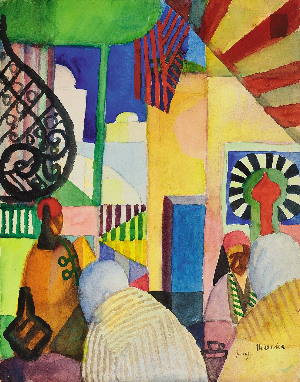 I basaren, 1914 av August Macke