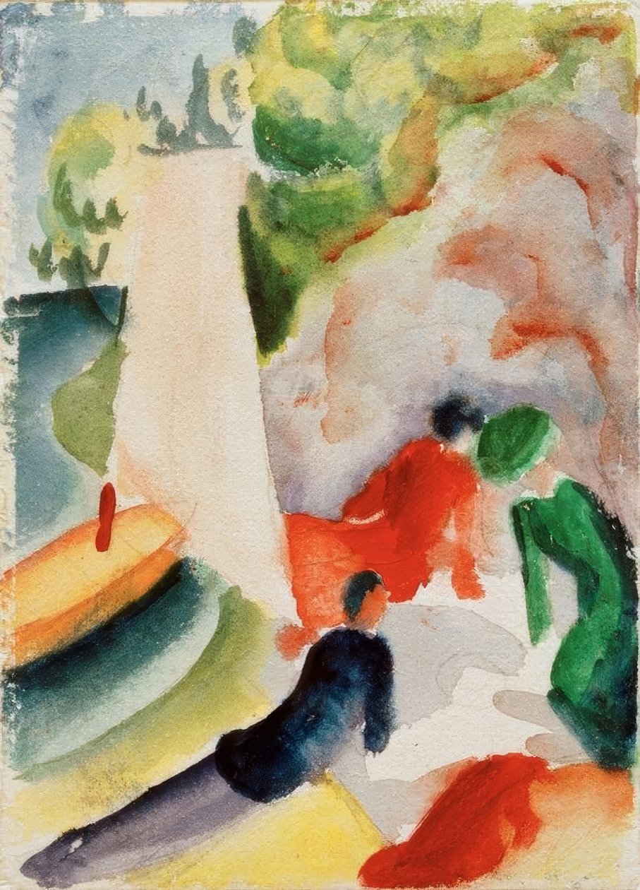 Piknik på stranden av August Macke