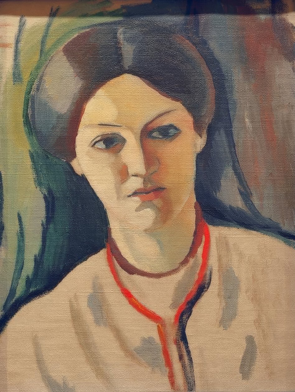 Portretthode av kunstnerens kone av August Macke