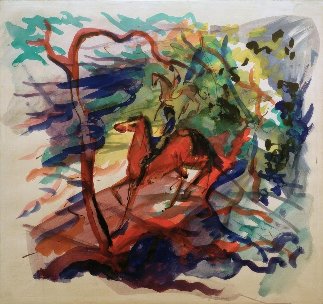 Rytter i skogen av August Macke