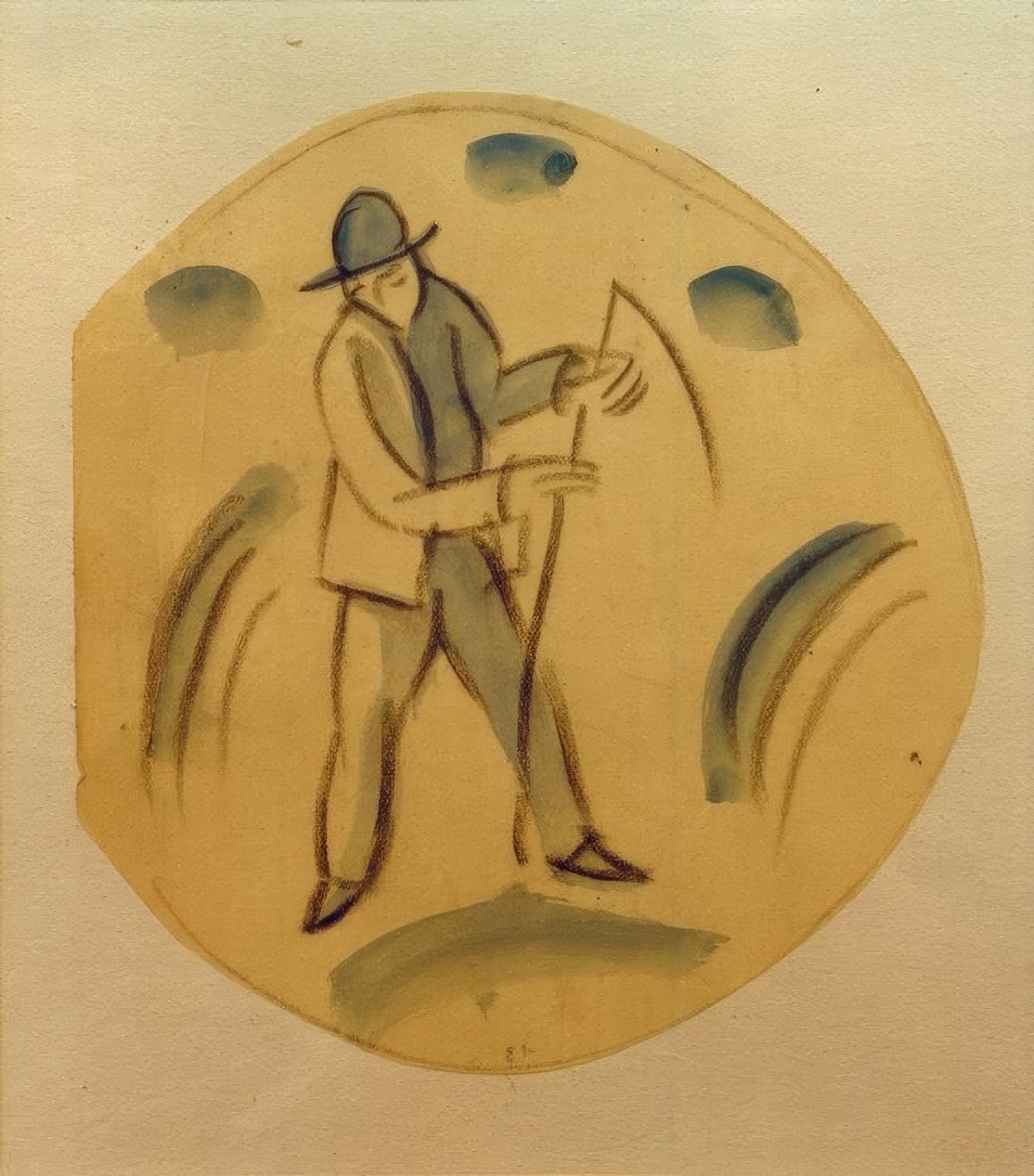 Reaper, design for en tallerken av August Macke