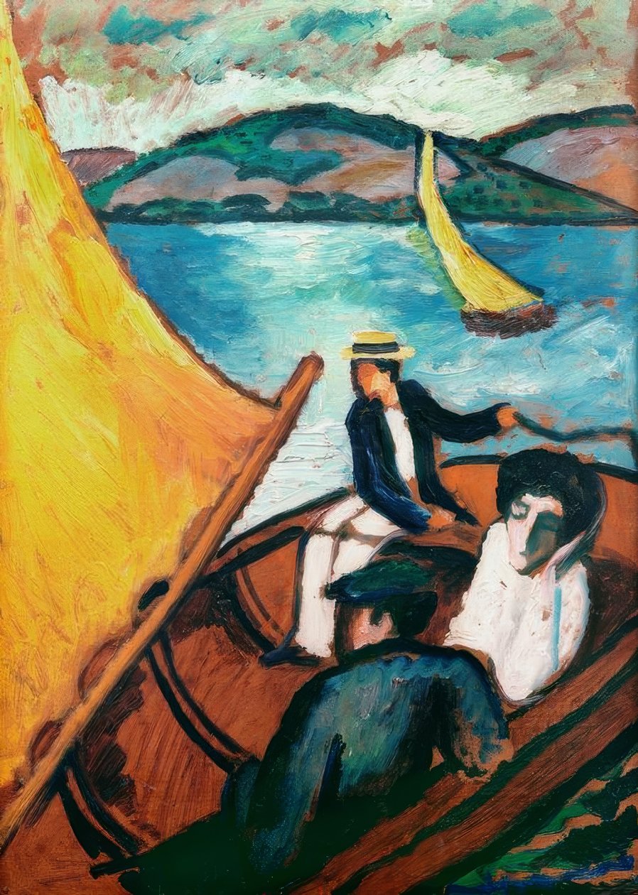 Seilbåt, Tegernsee av August Macke