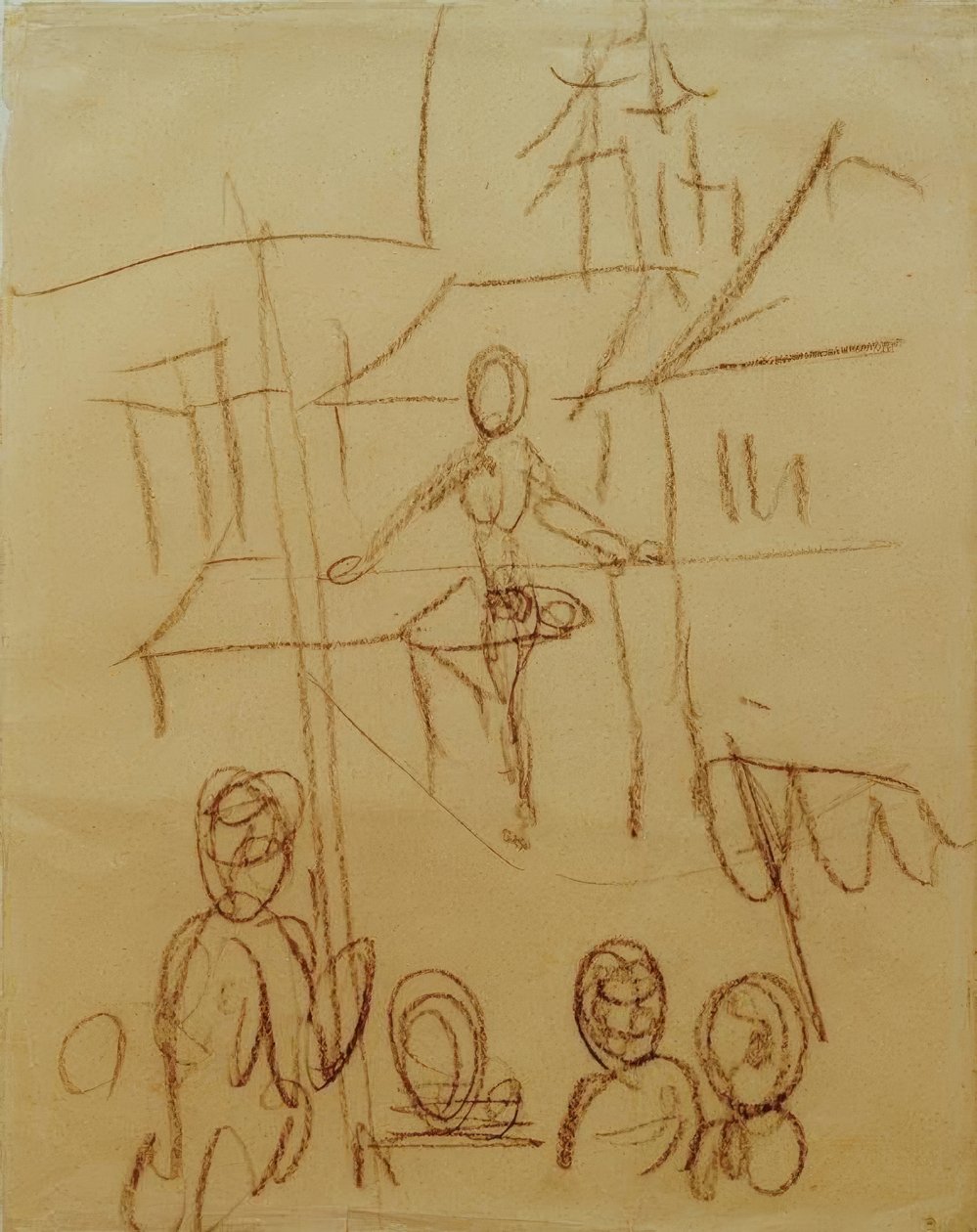 Tightropers på markedet av August Macke