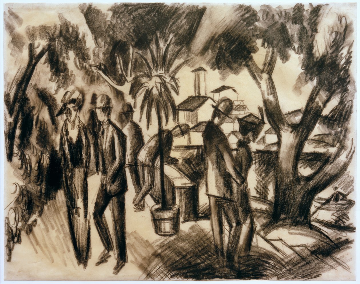 Turgåere i parken av August Macke