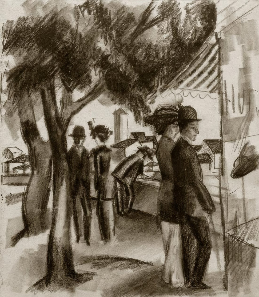 Turgåere under trær av August Macke