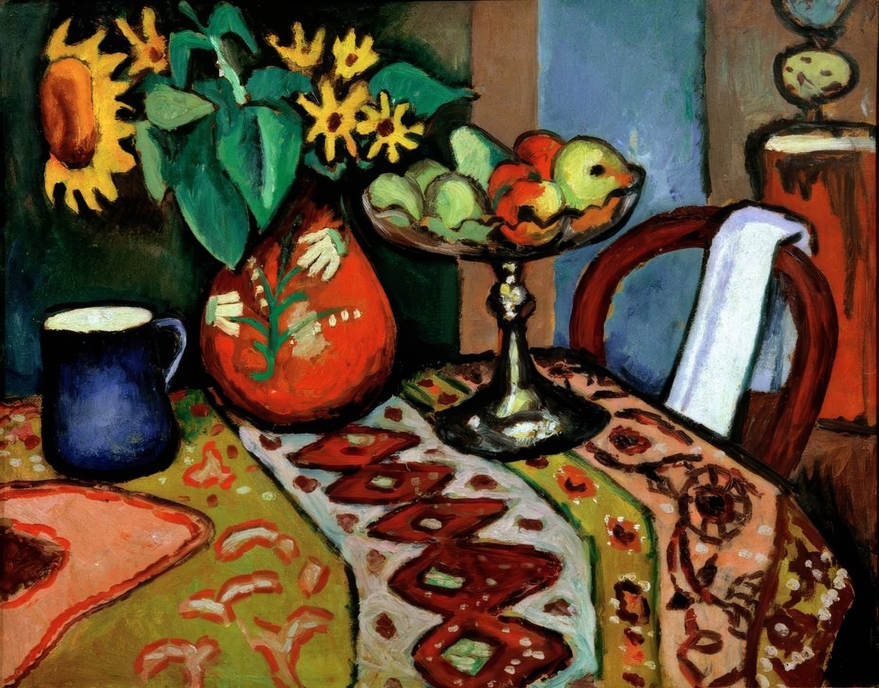 Stilleben med solsikker I. av August Macke