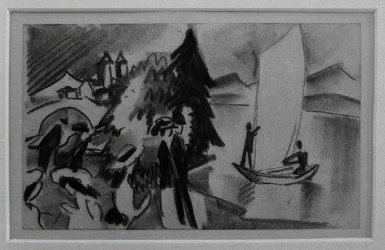 Studie på gule seil av August Macke