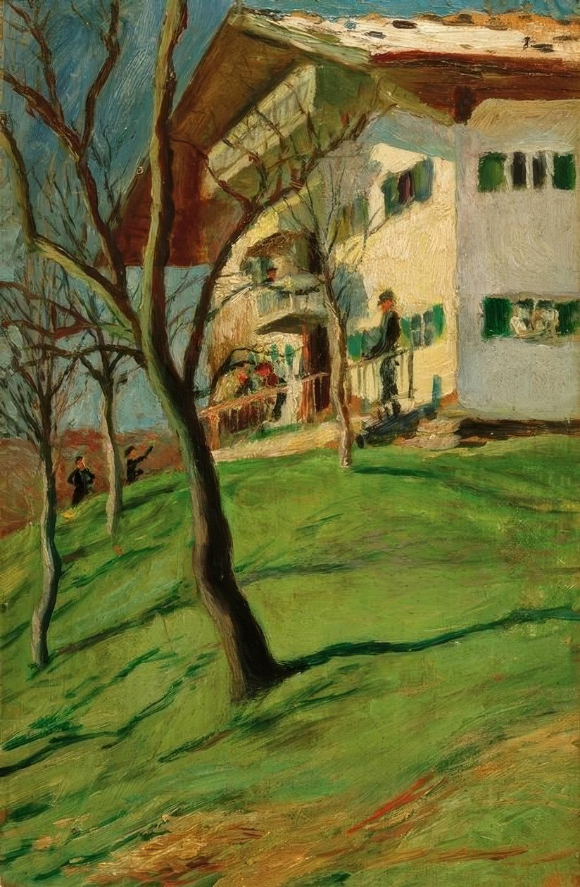 Vårt lille hus i Tegernsee av August Macke