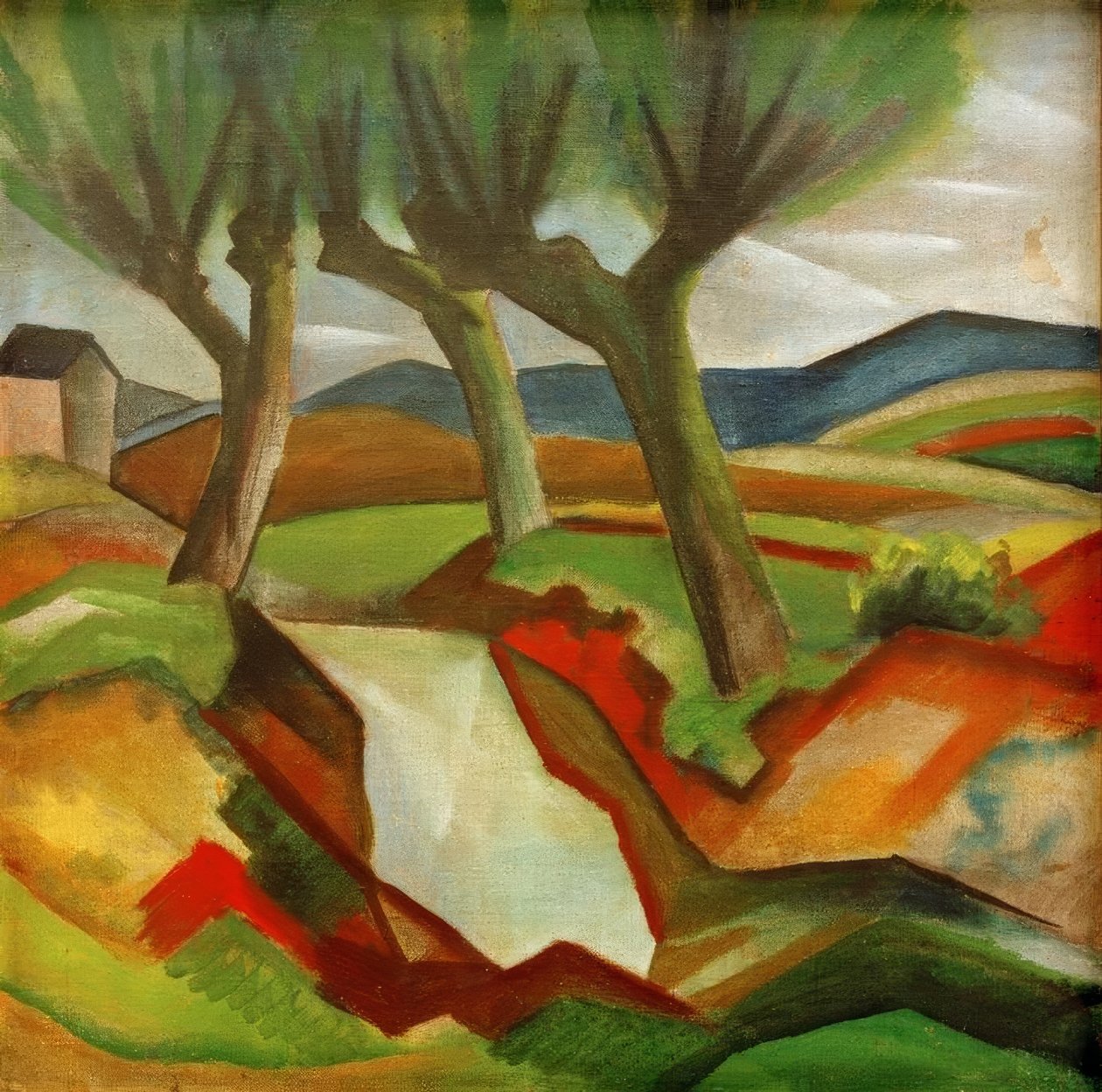 Piljer ved bekken av August Macke
