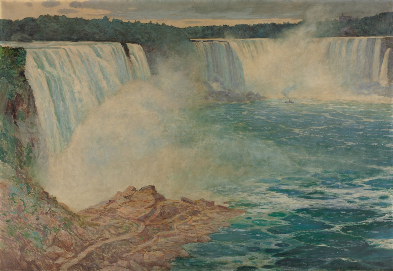 Niagara Falls, ca. 1906-1909 (olje på lerret) av August Satra
