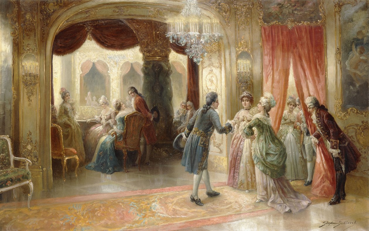 At the Opera (olje på lerret) av August Stephan Sedlacek