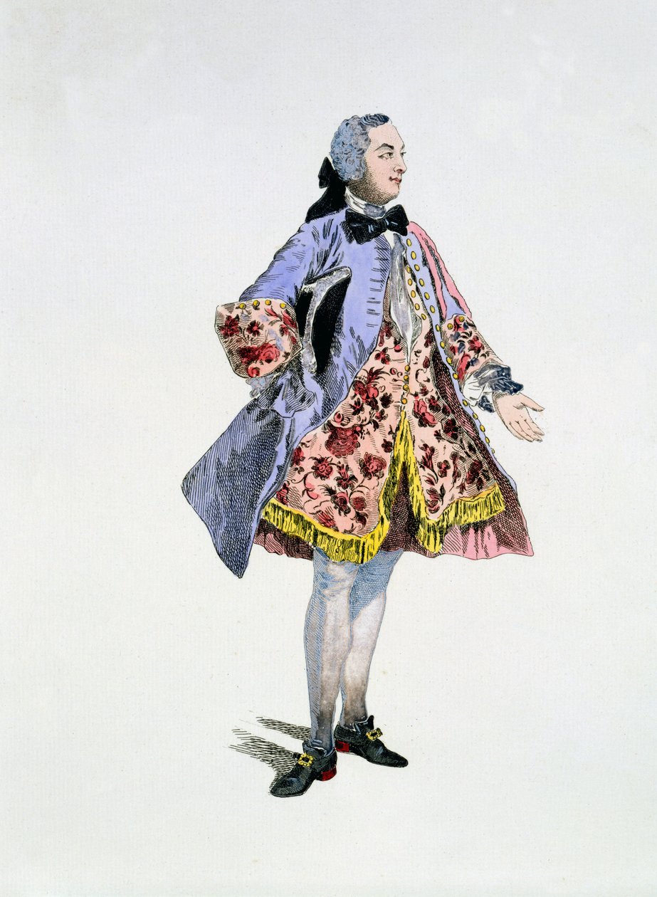 Monsieur Bellecour i rollen som Belfort, 9. mars 1744 (håndfarget gravering) av Auguste Alexandre Guillaumot