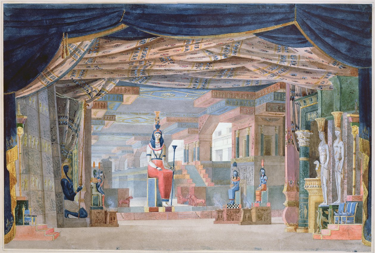 Egyptisk scenedesign for akt III av 