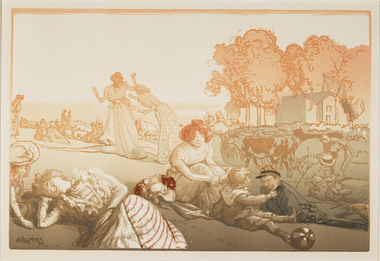 Moderne bukolisk, 1901 av Auguste Louis Lepère
