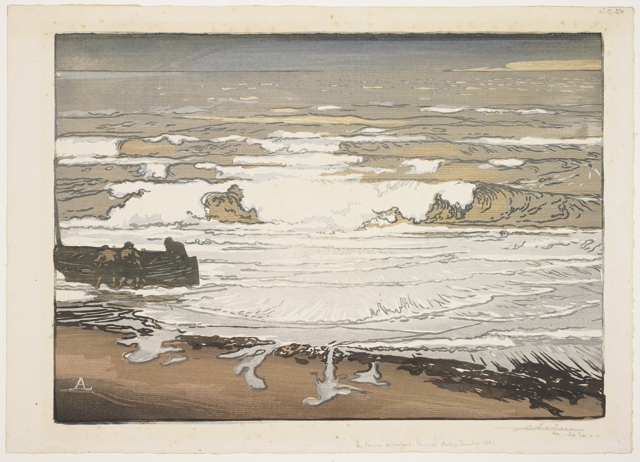Bølgene bryter, september tidevann, 1901 av Auguste Louis Lepère