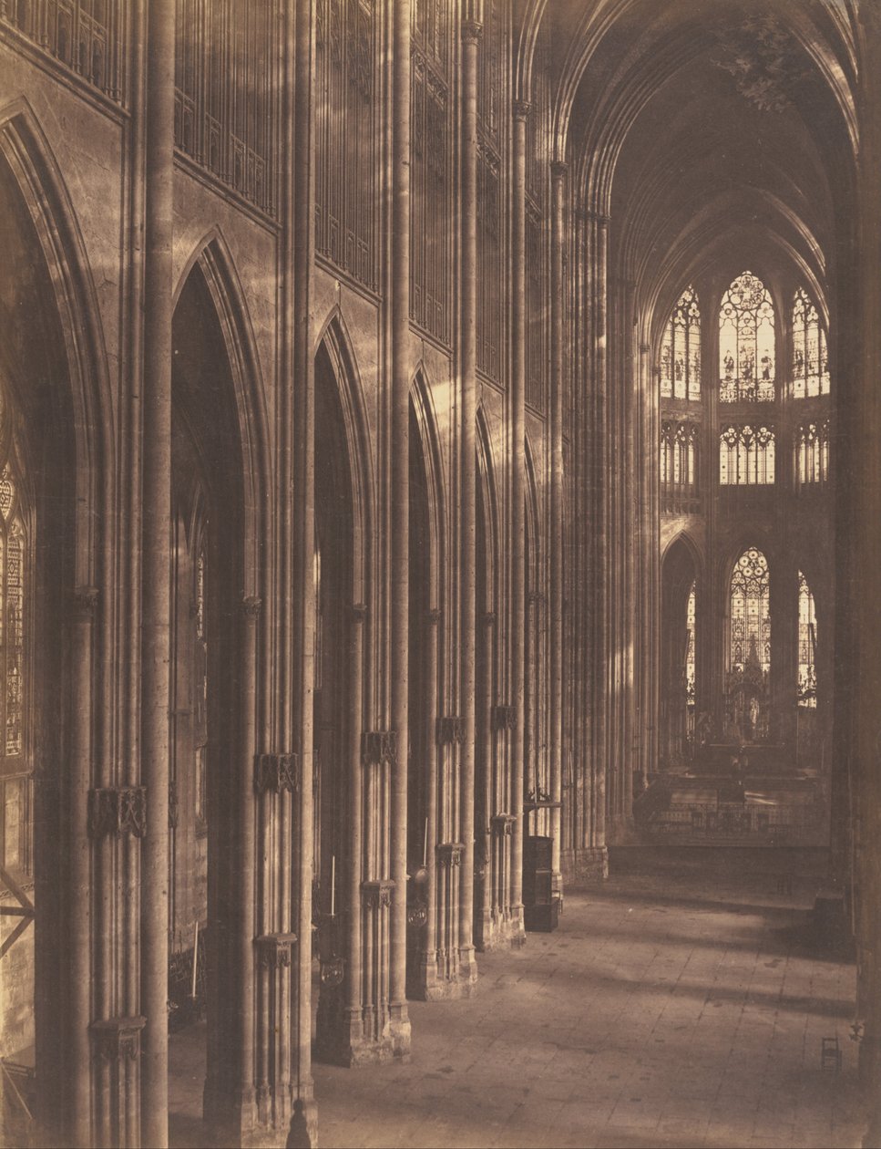 Rouen, interiør i Saint-Ouen kirke av Auguste Rosalie Bisson